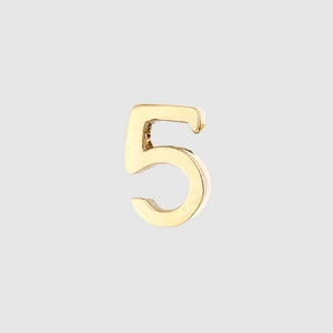 Polished golden stainless steel number 5 pendant charm for DIY jewelry making