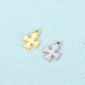 Minimalist gold and silver hollowed stainless steel cross pendants for DIY jewelry