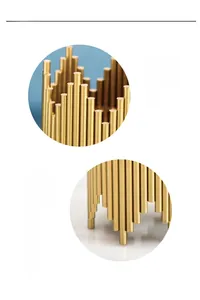 Polished gold metal cylinder tubes detail showing smooth finish and staggered structure