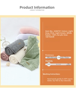 Detailed knit blanket specifications for 100x80cm acrylic waffle weave swaddle wrap