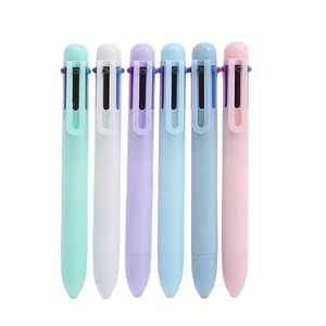 Creative 6-color macaron retractable ballpoint pens set for students journaling