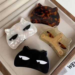 Cat Shape Acetate Hair Claw Clip Animal Design Cute Fashion Hair Accessories For Women Girls