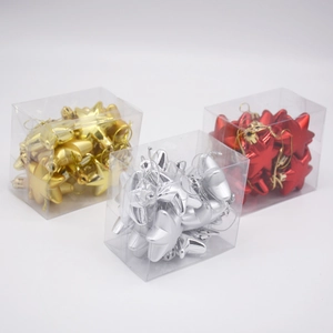 Three boxes of 4.5cm gold silver and red plastic hex star Christmas tree hanging ornaments