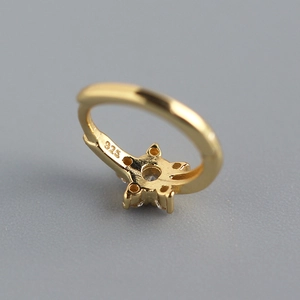 Elegant gold S925 silver hoop earrings with sparkling star zircon for minimalist women