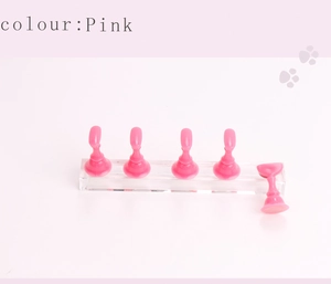 Pink magnetic nail art chess holders with transparent acrylic base for practice