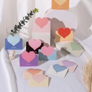 Heart Shaped Greeting Cards Paper 3D Cutout Best Wishes For Mothers Day Valentines Wedding Anniversary Romantic Aesthetic Message Card