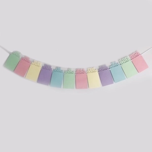 Pastel macaron color baby first year monthly photo banner for nursery wall decoration