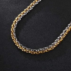Edelstahl Schweinenase Ketten-Set in Gold und Silber mit edlem Metallglanz für Damen