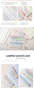 Close-up of waterproof TPU pencil case showing rounded edges and smooth zipper detail