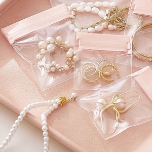 Pink EVA dustproof jewelry storage bags for necklaces rings and pearls organizer
