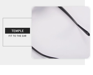 Détail des branches de lunettes de soleil noires polies avec ajustement ergonomique