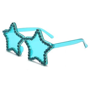 Star Shaped Sunglasses Rhinestone Encrusted PC Transparent Candy Color Party Eyewear Retro Fun Unisex