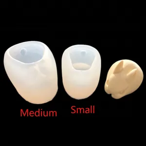 Medium and small 3D bunny silicone molds for chocolate mousse and cake decoration