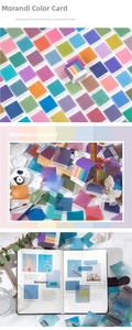 Macro shot of Morandi color translucent decorative paper stickers for journal planning