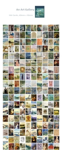 Detail view of 366 vintage vellum stickers featuring classic world famous paintings