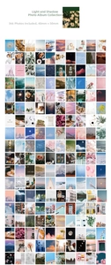 Vertical grid display showing 366 vintage nature and urban stickers for scrapbooking