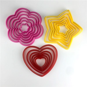 Cookie Cutter Plastic Heart Star Flower Shape Fondant Mold For Baking DIY Cake Decoration Nested Multipurpose