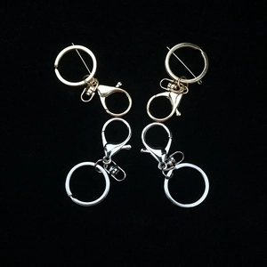 Metal Lobster Clasp Keychain Hooks Swivel Snap Hooks With Flat Keyring For DIY Jewelry Making Bag Charm Crafting Accessories