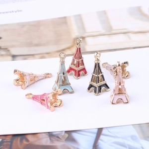 Eiffel Tower alloy pendants in assorted colors for DIY jewelry making and bracelets