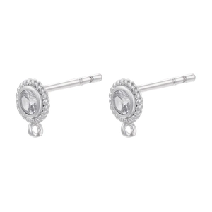 Orecchini a perno con zirconi micro-pave e anello per creazione di gioielli fai da te