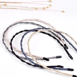 Slim sparkling glitter headbands in gold, silver, blue, and black for women styling