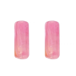 Pink cloud dye acrylic cylinder beads for DIY jewelry making on white background