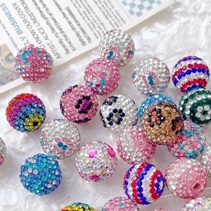 Colorful gradient rhinestone beads in various patterns for DIY jewelry and necklaces