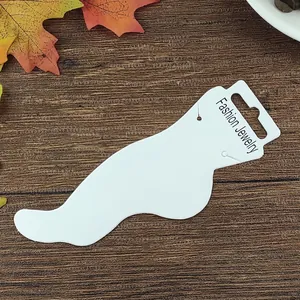 White foot-shaped cardboard display cards for anklets with Fashion Jewelry text print