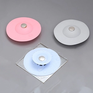 Silicone floor drain covers in three colors for bathroom sink hair catcher and odor plug