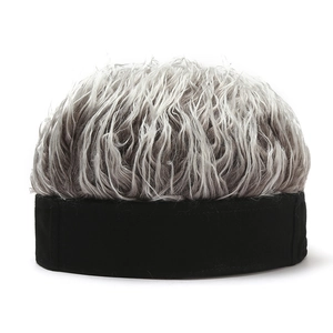 Bonnet de Docker Drôle avec Perruque pour Hommes Femmes Cheveux Synthétiques Créatifs Rétro Miki Docker sans Bord
