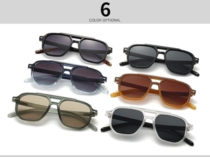 Collection of retro aviator sunglasses in six colors with arrow metal rivet details