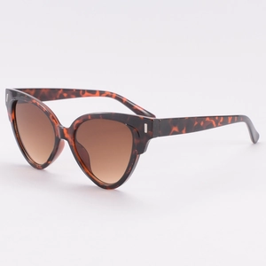 Lunettes de soleil œil de chat pour femmes en écaille avec verres teintés marron