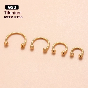 G23 Titanium Circular Barbell Horseshoe Ring Internal Thread Nose Lip Cartilage Piercing Body Jewelry ASTM F136 Plain