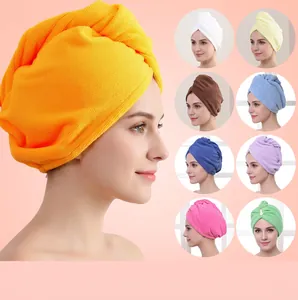 Absorbent microfiber hair drying towel wraps in multiple colors for women and salon use