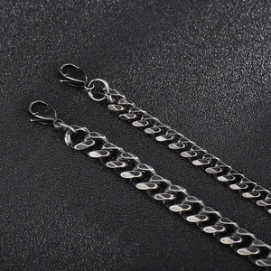 Classic stainless steel Cuban link bracelet for men with vintage matte silver finish