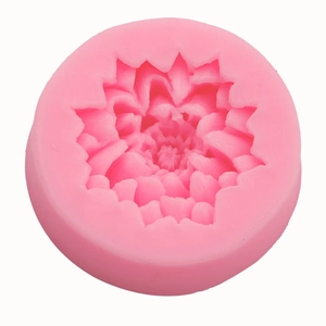 3Pcs pink flower silicone fondant molds for cake decorating and DIY baking projects