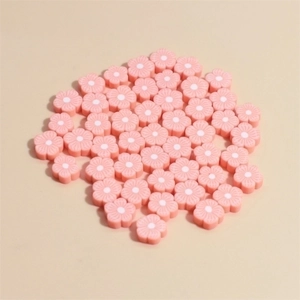 Mix of 10mm pink and white plum blossom clay beads for DIY jewelry making