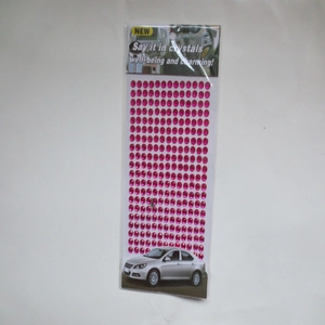 Detail showing self-adhesive 3mm pink acrylic crystal rhinestone sheet for DIY car decor