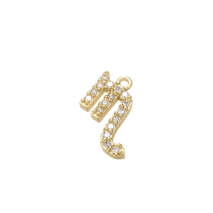 Detail van Schorpioen sterrenbeeld hanger met gouden afwerking en micro-kristallen
