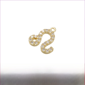 Detail van 9mm vergulde Leeuw-hanger met micro-pave witte zirkonia voor sieraden