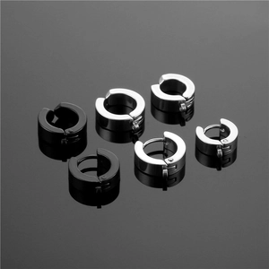 Stainless Steel Non-Pierced Ear Clips Round Ear Hoops With Welded Hanging Ring For DIY Jewelry Making Accessories Men Unisex