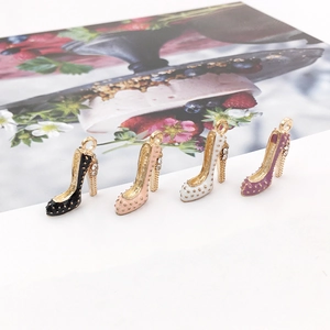 DIY KC Gold High Heel Anhänger mit Strass und Emaille in vier leuchtenden Farben