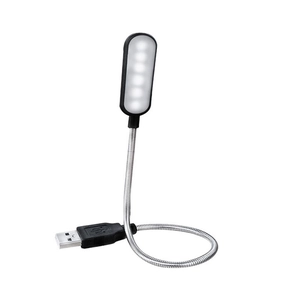 Flexible USB LED reading light with 6 beads and adjustable gooseneck for laptops