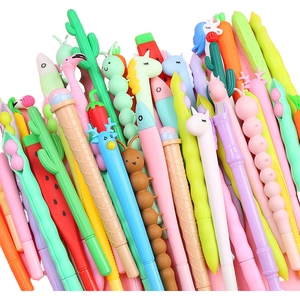 Colorful creative cartoon silicone gel pens in various cute animal and plant shapes