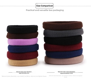 Detailed comparison of seamless elastic hair bands in small and large size options