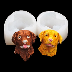 Silicone dog head molds for soap and candle making with 3D labrador retriever design