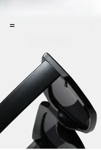 Detail shot of lightweight elastic black frames with stylish metal rivet hinge design