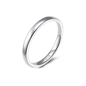 Macro detail of the 925 sterling silver hallmark on the polished minimalist ring band