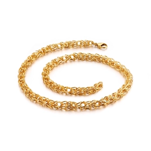 Byzantine Chain Necklace And Bracelet 316L Stainless Steel Hip Hop Punk Streetwear Mens Jewelry