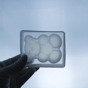 Macro view of flexible 3D bear-shaped silicone mold for DIY resin and plaster crafts